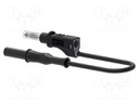 Test lead; 20A; banana plug 4mm,both sides; Len: 1m; black