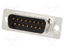 D-Sub; PIN: 15; plug; male; stamped and formed contacts; soldering