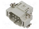 Connector: HDC; contact insert; male; CSE; PIN: 6; 6+PE; size 44.27