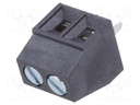 PCB terminal block; angled 90°; 3.5mm; ways: 2; on PCBs; 1mm2; 10A