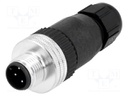 Plug; M12; PIN: 4; male; A code-DeviceNet / CANopen; for cable