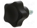 Knob; Ø: 25mm; Ext.thread: M6; 10mm; H: 20mm; polyamide; VC.692