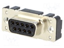 D-Sub; PIN: 9; socket; female; Locking: screws; straight; THT