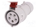 Connector: AC supply 3-phase; plug; female; 16A; 400VAC; IEC 60309