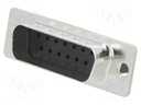 D-Sub; PIN: 15; plug; male; w/o contacts; crimped; for cable; black