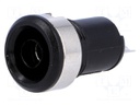 Socket; 4mm banana; 10A; 60VDC; Cutout: Ø12.2mm; black; insulated
