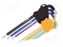 Wrenches set; hex key,spherical; 9pcs.