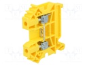 Splice terminal: rail; 0.5÷6mm2; ways: 1; terminals: 2; yellow; TS35