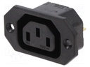 Connector: AC supply; socket; female; 10A; 250VAC; IEC 60320