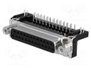 D-Sub; PIN: 25; socket; female; with threaded screw,PCB snap-in