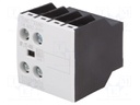 Auxiliary contacts; Leads: screw terminals; Mounting: front