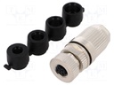 Plug; M12; PIN: 5; female; L code-Power; for cable; IP67; straight