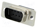D-Sub; PIN: 9; plug; male; w/o contacts; for cable; 250V; black
