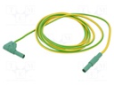 Test lead; 32A; banana plug 4mm,angular banana plug 4mm; Len: 2m