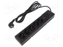 Plug socket strip: protective; Sockets: 5; 250VAC; 10A; 3m