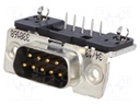 D-Sub; PIN: 9; socket; male; PCB snap-in,10,4mm standard; THT