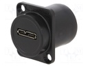Adapter; USB A socket-back,USB AB micro socket-front; EH; black