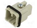 Connector: HDC; contact insert; male; CD; PIN: 8; size 21.21; 10A