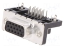 D-Sub HD; PIN: 15; socket; LD; female; Locking: screws; angled 90°