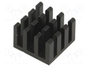 Heatsink: extruded; black; L: 15mm; W: 15mm; H: 10mm; aluminium