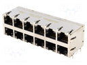 Socket; RJ45; PIN: 8; Cat: 5e; gold-plated; Layout: 8p8c; ways: 12