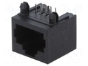 Socket; RJ45; PIN: 8; Cat: 5; Layout: 8p8c; THT; angled