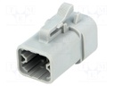 Connector: wire-wire; ATP; plug; female; PIN: 4; Locking: latch; grey