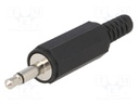 Plug; Jack 3,5mm; male; mono; with strain relief; ways: 2; straight