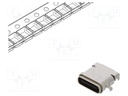 Socket; USB C; SMT; angled 90°; sealed; USB 3.1