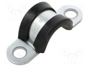 Fixing clamp; ØBundle : 18mm; W: 20mm; steel; Cover material: EPDM