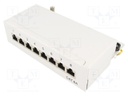 Patch panel; RJ45; Cat: 6a; Colour: grey; IDC; surface-mounted