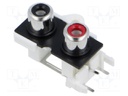 Socket; RCA; female; double; angled 90°; THT; nickel plated