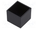 Enclosure: designed for potting; X: 14mm; Y: 14mm; Z: 11.5mm; ABS