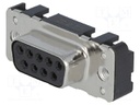 D-Sub; PIN: 9; socket; female; Locking: screws; straight; THT; M3