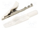Crocodile clip; 8A; 60VDC; Grip capac: max.4mm; white; crimped