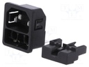 Connector: AC supply; socket; male; 10A; 250VAC; IEC 60320