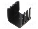 Heatsink: moulded; U; TO220; black; L: 19mm; W: 22mm; H: 19.2mm; 21K/W