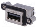 Socket; USB A; MUSB; for panel mounting,screw; THT; straight; IP68