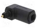 Toslink socket,Toslink plug angled; black