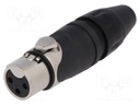 Plug; XLR; female; PIN: 3; straight; for cable; soldering; tinned