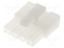 Plug; wire-wire/PCB; female; 4.2mm; PIN: 4; w/o contacts; for cable