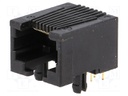 Socket; RJ45; PIN: 8; low profile; Layout: 8p8c; THT; angled 90°