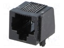 Socket; RJ45; PIN: 8; with panel stop blockade; Layout: 8p8c; THT
