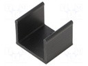 Heatsink: extruded; U; TO220; black; L: 15mm; W: 17mm; H: 13mm; 28K/W