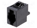 Socket; RJ9; PIN: 4; Layout: 4p4c; THT; straight; 16.51mm