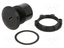 Adapter; for panel mounting,rear side nut; USB 2.0; Thread: M22