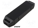 Enclosure: for power supplies; X: 44mm; Y: 163mm; Z: 24mm; ABS; black
