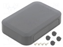 Enclosure: with panel; PF; X: 125mm; Y: 85mm; Z: 25mm; ABS; dark grey