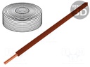 Wire; solid; Cu; 1x0,20mm2; PVC; brown; 60V; -10÷85°C; 10m; 1x0.5mm