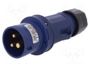 Connector: AC supply 3-phase; plug; male; 16A; 380/415VAC; IP44